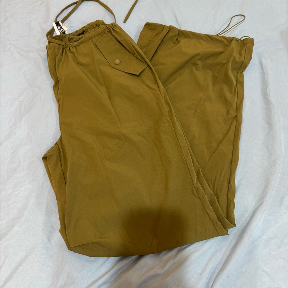 Princess Polly Khaki Parachute Pants
